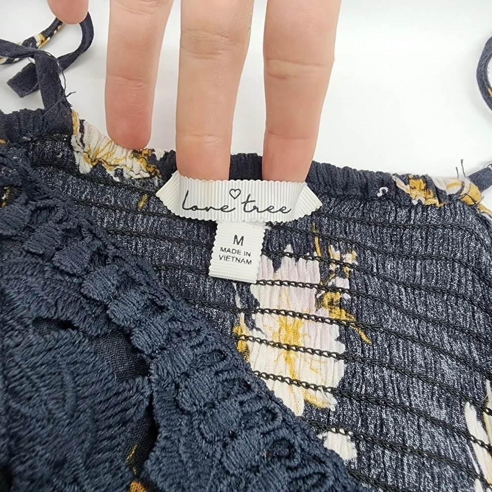 Love Tree Crochet Lace Floral Ruffle Adjustable Strappy Sundress - Picture 4 of 6